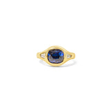 Cushion Sapphire & Diamond Three Stone Ring