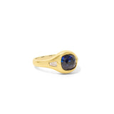 Cushion Sapphire & Diamond Three Stone Ring