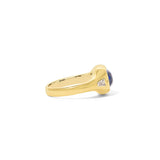 Cushion Sapphire & Diamond Three Stone Ring
