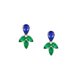 Blue Sapphire & Emerald Pear Drop Earrings