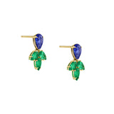 Blue Sapphire & Emerald Pear Drop Earrings