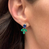 Blue Sapphire & Emerald Pear Drop Earrings
