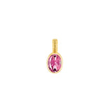 Pink Tourmaline Bezel Set Birthstone Charm