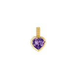 Amethyst Heart Birthstone Charm