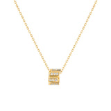 Small Pavé Diamond Edge Necklace