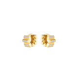 Mini Pavé Diamond Edge Huggie Hoop Earrings