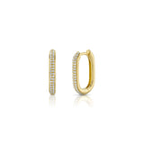 Pavé Diamond Oval Hoop Earrings