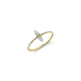 Double Stacked Pear Diamond Ring
