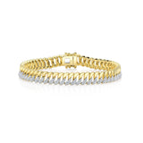 Two-Tone Diamond Curb Bracelet