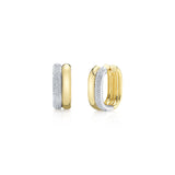Two-Tone Pavé Diamond Oval Hoops