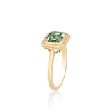 Manhattan Emerald-Cut Prasiolite Bezel Set Ring