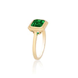 Manhattan Emerald-Cut Emerald Bezel Set Ring
