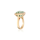 Manhattan Cushion-Cut Prasiolite Bezel Set Ring