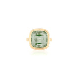 Manhattan Cushion-Cut Prasiolite Bezel Set Ring