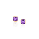 Manhattan Cushion-Cut Amethyst Stud Earrings