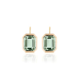 Manhattan Emerald-Cut Prasiolite Bezel Set Earrings