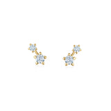 Diamond Star-Set Stud Earrings