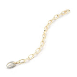 Garnett Chain Link Bracelet With Diamond Oval Clasp