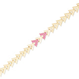 Spark Pink Sapphire  Chevron Link Bracelet