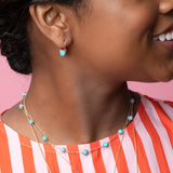 Found Cap Chrysoprase & Tsavorite Huggie Earrings