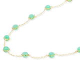 Found Cabochon Chrysoprase & Tsavorite Station Necklace