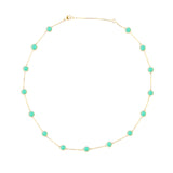 Found Cabochon Chrysoprase & Tsavorite Station Necklace