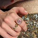 Found Ribbed Pink Sapphire Open Ring