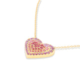 Juju Pink Sapphire Heart Charm Necklace