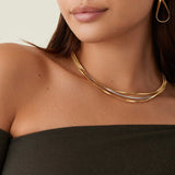 Marrakech Collection Three Strand Coil Necklace With Diamond Bar