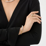 Marrakech Collection Three Strand Ring with Double Diamond Row