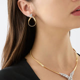 Marrakech Collection Open Hoop Earrings with Diamond Clusters