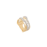 Marrakech Collection Three Strand Ring with Double Diamond Row