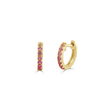 Ombré Pink Sapphire Huggie Earrings