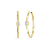 Emerald-Cut Diamond Hoop Earrings
