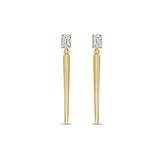 Emerald-Cut Diamond Drop Earrings