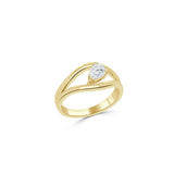 Open Pear Diamond Ring