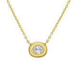 Bezel Set Oval Diamond Necklace