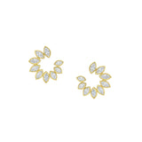 Bezel Set Marquise Diamond Crescent Earrings