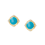Axia Sleeping Beauty Turquoise & Diamond Stud Earrings