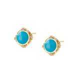 Axia Sleeping Beauty Turquoise & Diamond Stud Earrings
