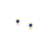 Blue Sapphire Bezel Set Stud Earrings