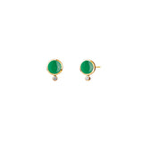 Cirra Green Chalcedony & Diamond Mini Studs
