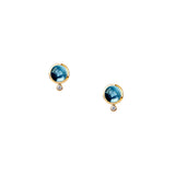 Cirra Blue Topaz  & Diamond Mini Studs