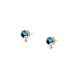 Cirra Blue Topaz  & Diamond Mini Studs