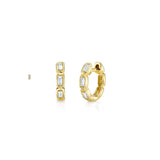 Baguette Diamond Huggie Earrings