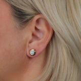 Diamond Circle Stud Earrings