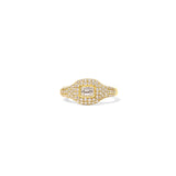 Emerald-Cut Pavé Diamond Signet Ring