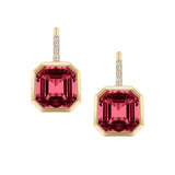 Asscher-Cut Garnet & Diamond Earrings