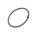 Eka Flex'it Rhodium Bracelet with Black Diamond