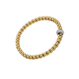 Thick Eka Flex'it Bracelet With Pavé Diamond Rondelle